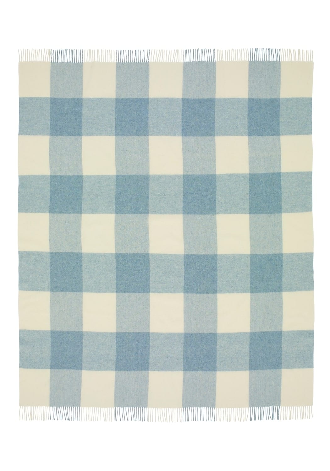 Lucy's Sky Blue Checker Merino Throw Blanket