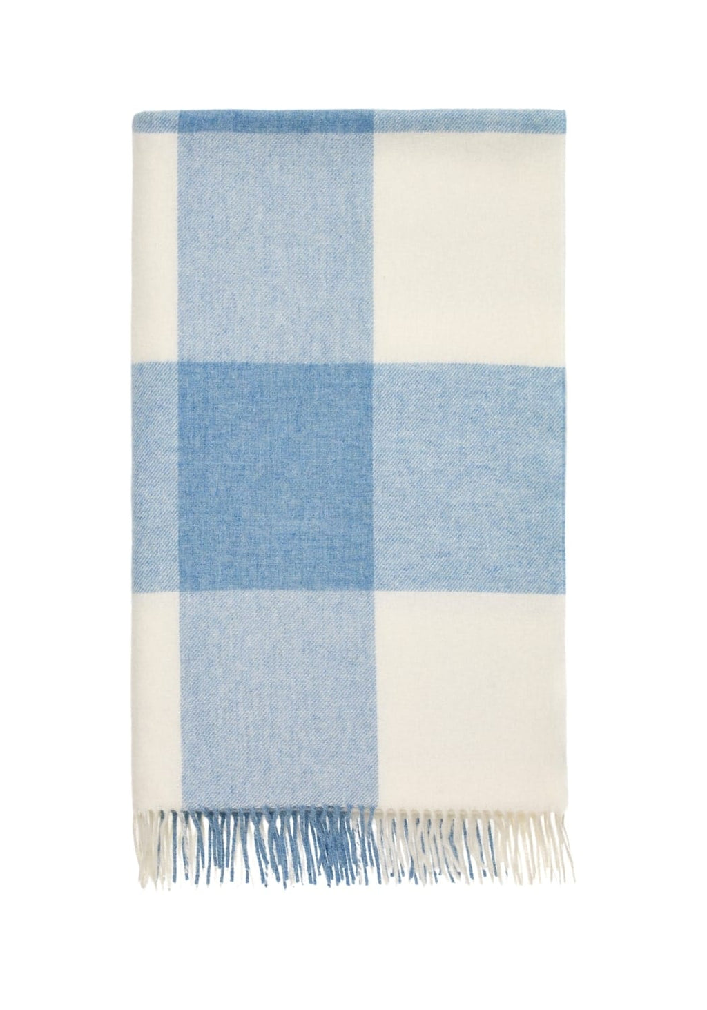 Lucy's Sky Blue Checker Merino Throw Blanket