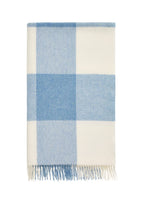 Lucy's Sky Blue Checker Merino Throw Blanket
