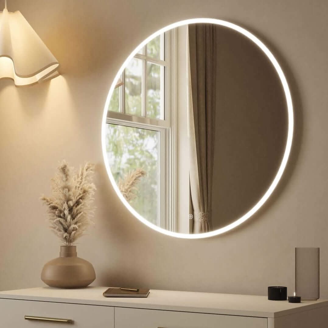 Round Wall Mounted LED Mirror 80cm
