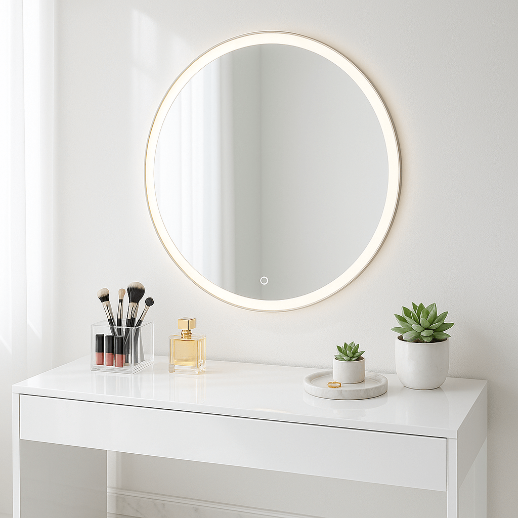 Round Wall Mounted LED Mirror 80cm
