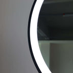 Round Vanity Face LED Mirror Black 60x67cm