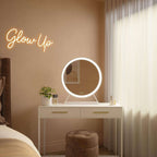 Round Vanity Face LED Mirror White 60x67cm