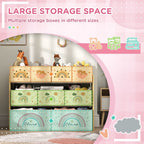 3-Tier Toy Organiser Shelf with 9 Storage Boxes for Bedroom