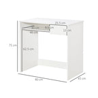 Compact Computer Desk with Keyboard Tray, Home Office Desk with Drawer for Bedroom Study, White