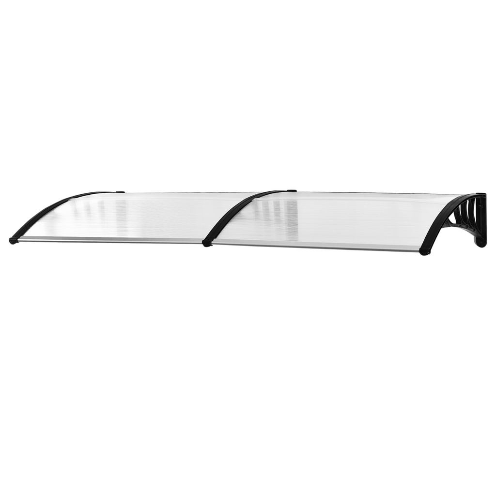 Outdoor Curved Window Porch Canopy Awning UV Rain Cover 0.8x2m Clear