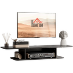Wall Mounted TV Stand Entertainment Unit with Storage Shelf, Black