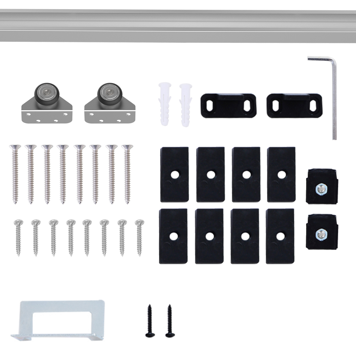 Modern Sliding Barn Door Hardware Kit Track System Gear Set Divider