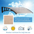 Door Canopy (Brown Sheet & Black Bracket) 75 L x 120 W x 23 H cm