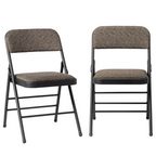 Set of 2 Padded Folding Conference Chairs with Frosted Iron Frame