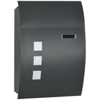 Weatherproof Wall Mounted Letter Box Post Box with Keys Anthracite Grey