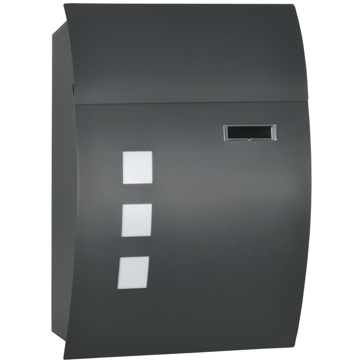 Weatherproof Wall Mounted Letter Box Post Box with Keys Anthracite Grey