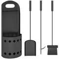 4 PCS Fireplace Companion Set, Metal Fireside Companion Set, Black