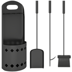 4 PCS Fireplace Companion Set, Metal Fireside Companion Set, Black