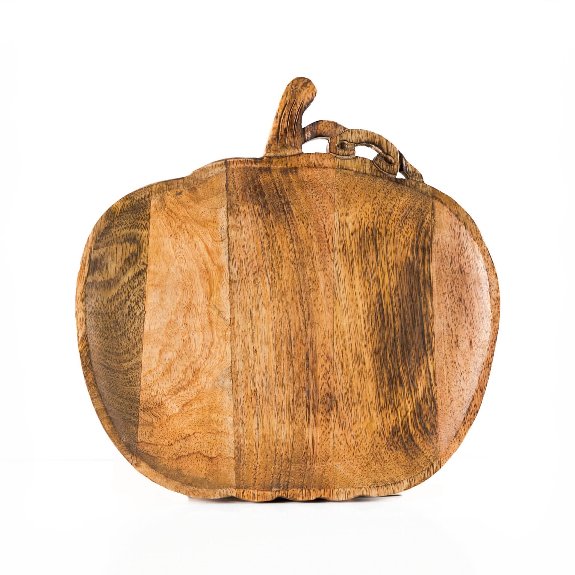 Wooden Pumpkin Serving Tray Handcrafted Mango Wood Board 30cm