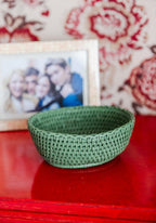 Mayfair Tray Hold All Rattan Basket in Green