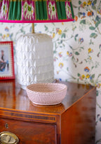 Mayfair Trinket Hold All Rattan Basket in Pink