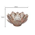 Solar Damasque Lantern Metal Crackle Glass LED Garden Light 27cm