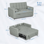 2 Seater Pull Out Sofa Bed with Adjustable Backrest