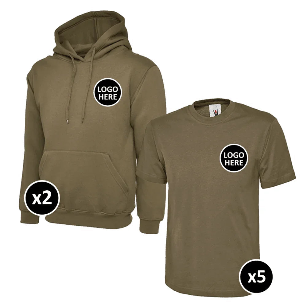 Uneek Hoodie & T-Shirts Bundle Inc Logo - 7 Items