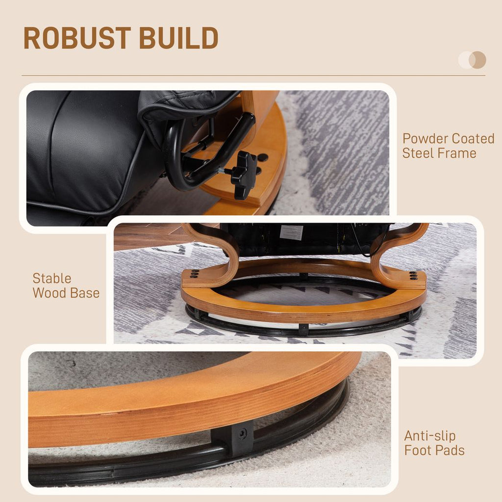 PU Leather Reclining Armchair with Footrest for Living Room