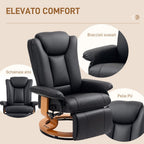 PU Leather Reclining Armchair with Footrest for Living Room