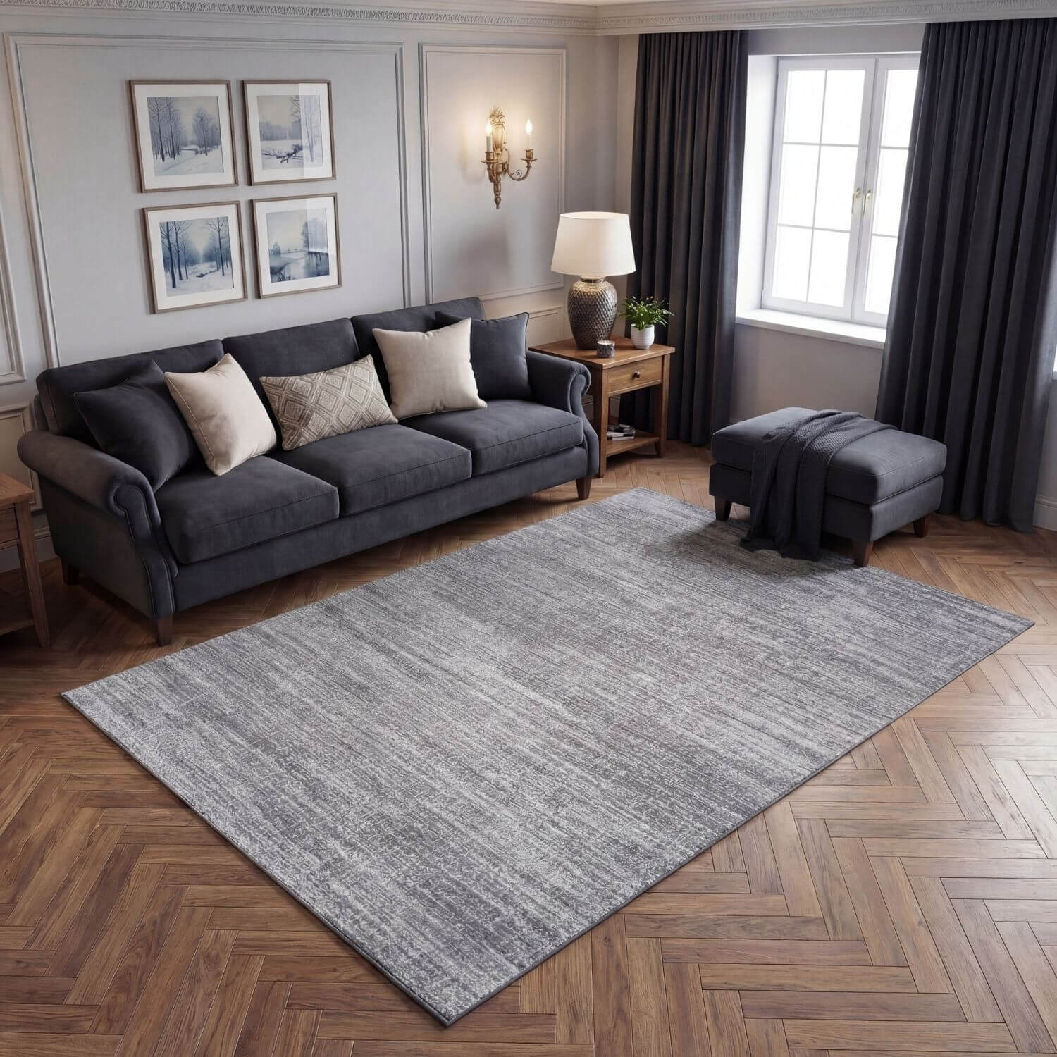 Grey Abstract Rug