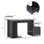 Computer Desk PC Workstation with Drawer, Shelves and CPU Storage Rack, Home Office Furniture, 152 x 60 x 88cm, Black with Wood Grain