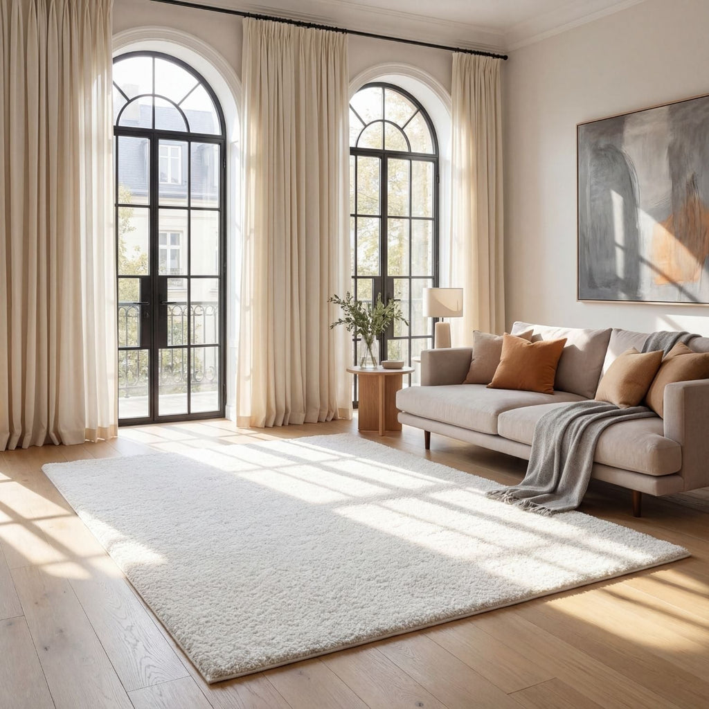 Solid White Shaggy Rug