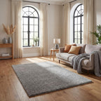 Solid Grey Shaggy Rug