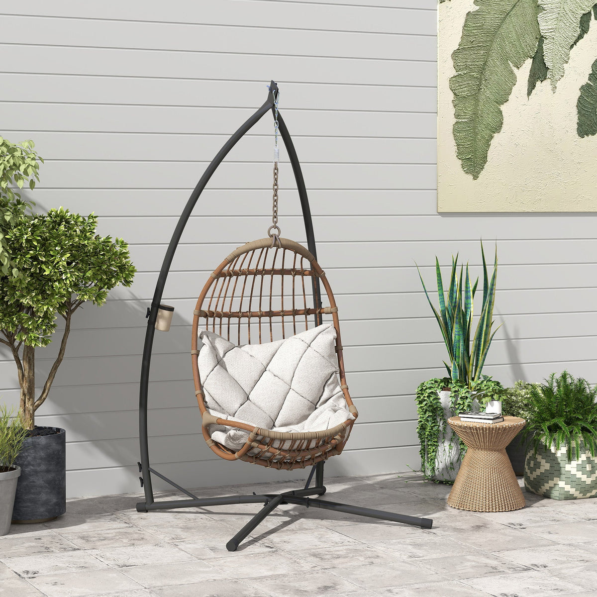 Hammock Chair Stand, Steel Frame Hammock Stand Only, Black