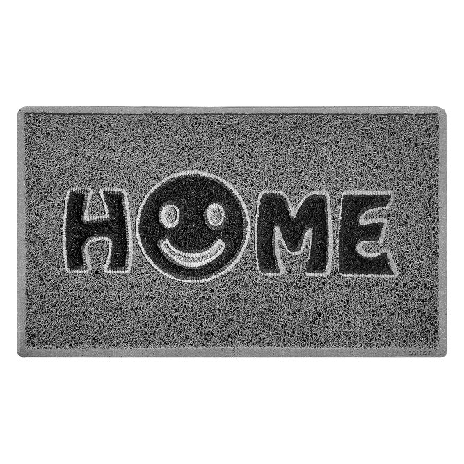 Home Smile Inlay Embossed Spaghetti Doormat 75x44cm Grey