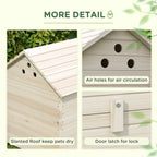 Wooden Duck House w/ Openable Roof, Raised Base, Air Holes - Natural