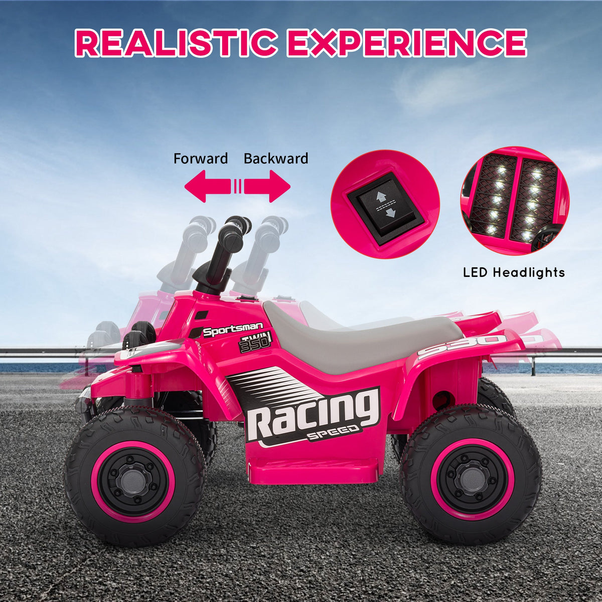 6V Electric Quad Bike for Kids w/ Forward Backward