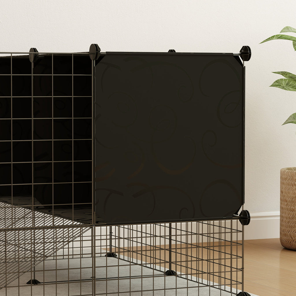 DIY Small Animal Cage w/ Elevated Huts for Guinea, Rabbits