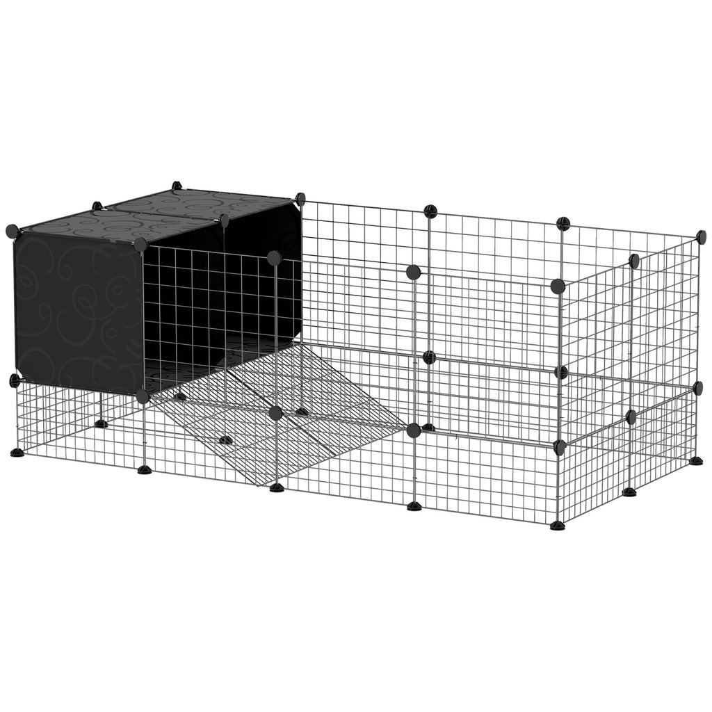 DIY Small Animal Cage w/ Elevated Huts for Guinea, Rabbits