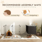 DIY Small Animal Cage w/ Elevated Huts for Guinea, Rabbits