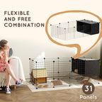 DIY Small Animal Cage w/ Elevated Huts for Guinea, Rabbits