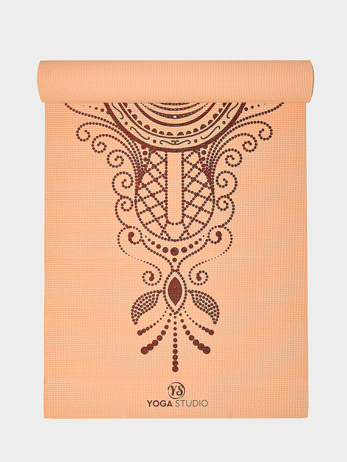 Designed Reversible Sticky Yoga Mat 6mm Hamsa Peach Fuzz