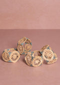 Atlántico Iraca Woven Napkin Ring -Blue set of 4