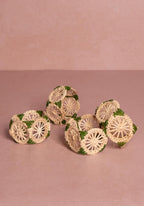 Atlántico Iraca Woven Napkin Ring, Green - Set of 4