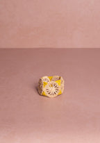 Atlántico Iraca Woven Napkin Ring, Yellow - Set of 4