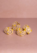 Atlántico Iraca Woven Napkin Ring, Yellow - Set of 4