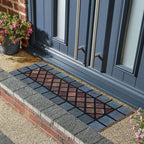 Eco-Friendly Recycled Rubber Step Mat - Blue Border