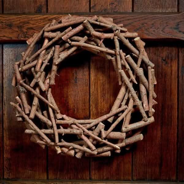 Autumn Door Wreath 32cm Natural Wood Indoor & Outdoor Decoration