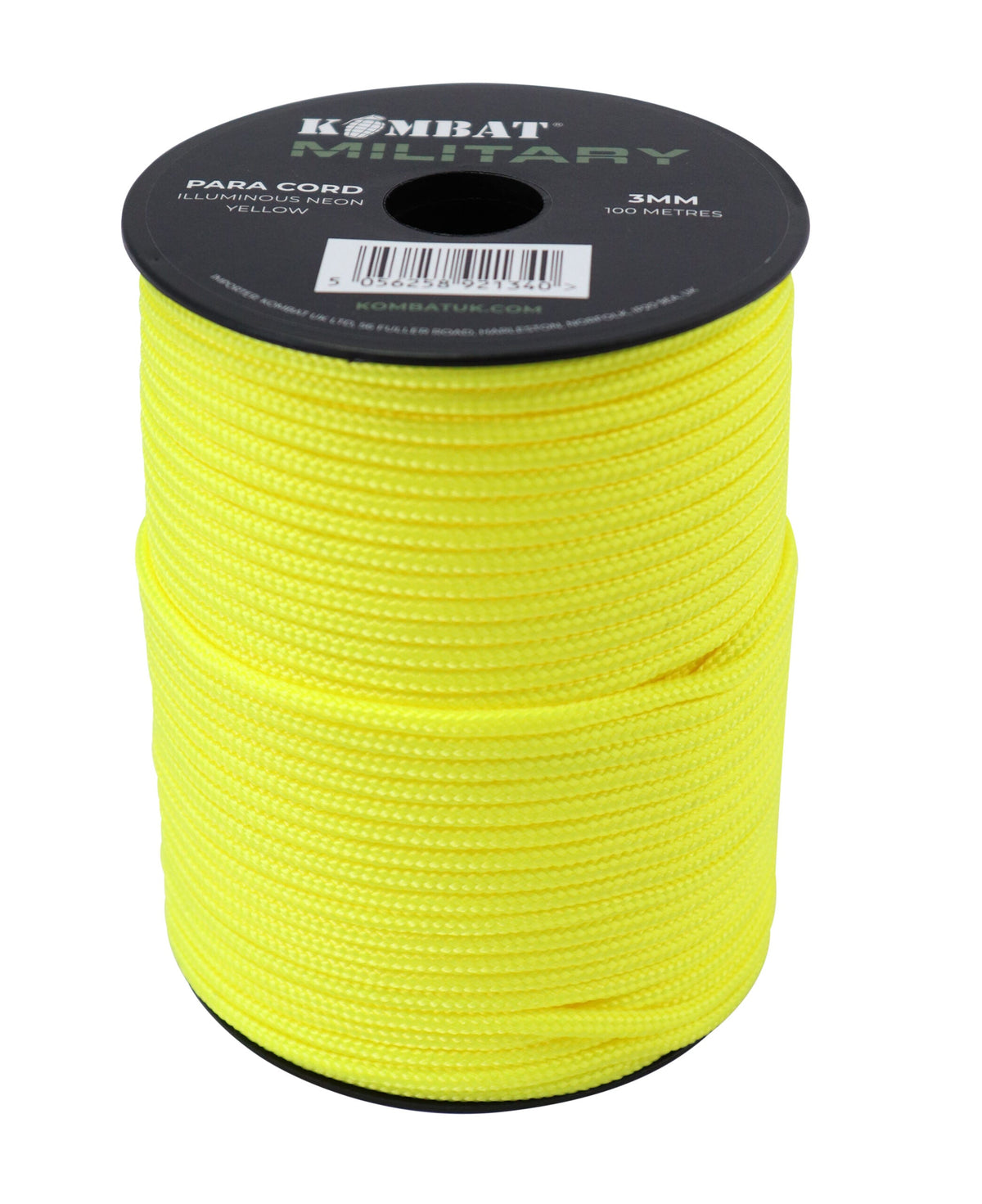 Para Cord 3mm on 100m Reel (Various colours) Neon Yellow