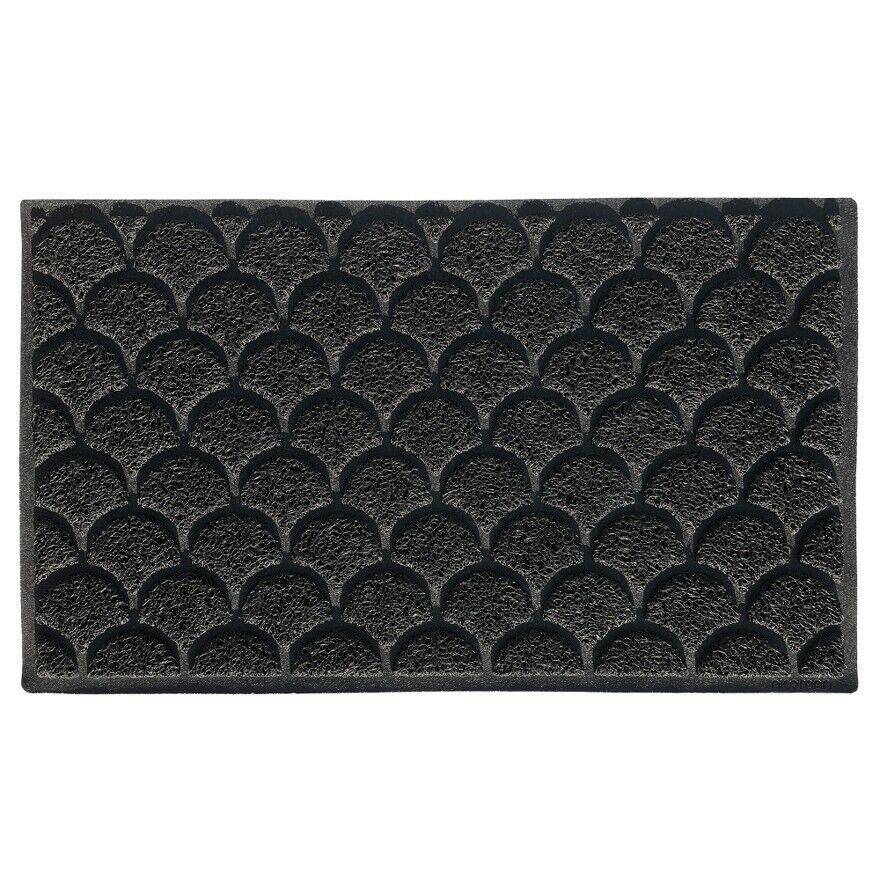 Indoor Dirt-Trapper Easy-Clean Doormat - Fan Pattern Black