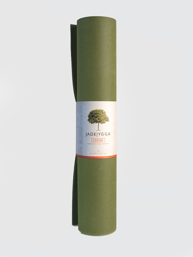 Jade Yoga Fusion 68" Yoga & Pilates Mat 8mm Olive Green