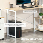 Folding Desk, L Shaped Desk, Corner Computer Desk with 2-Tier Storage Shelf for Home Office, Study Room, Workstation, Easy Assembly, 120 x 72.5 x 76.5cm, Oak Tone