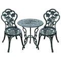 3 Pcs Cast Aluminum Bistro Set-Green